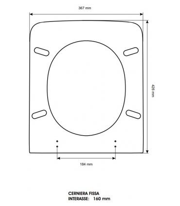 Toilet seat with normal closure ceramic Dolomite Ebla