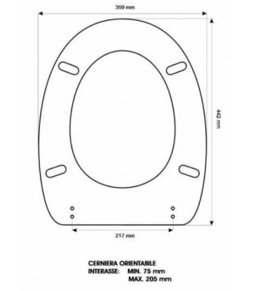 Sedile Colbam con cerniere cromoe Pozzi Ginori Pratika 361109.