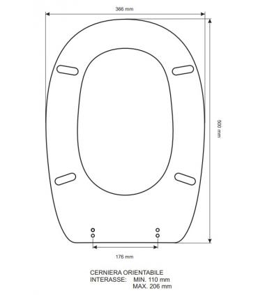 Toilet seat with normal closure ceramic Dolomite Lago