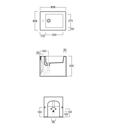 Bidet monoforo filoparete a pavimento, Simas Frozen