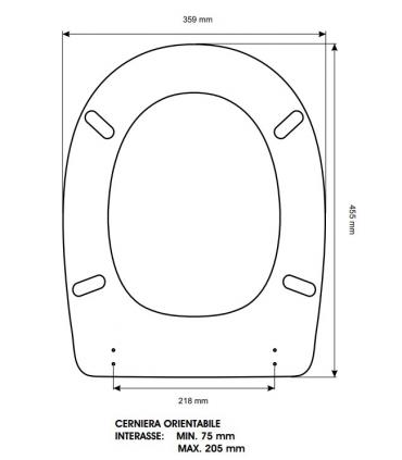 Sedile Colbam con cerniere cromo Pozzi Ginori Idea 36118.
