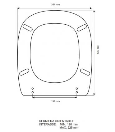 Sedile Colbam con cerniere cromo Ceramica Dolomite Fleo 141106.