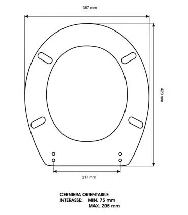 Sedile Colbam con cerniere cromo Pozzi Ginori Cervino 36125.