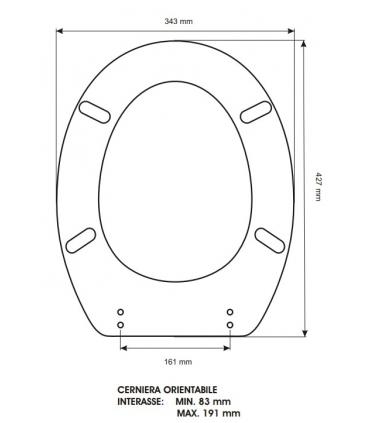 Toilet seat with normal closure ceramic Dolomite Tenax