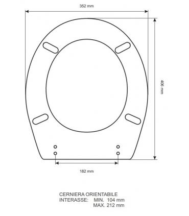 Sedile Colbam con cerniere cromo Ideal Standard Gemma 281210.