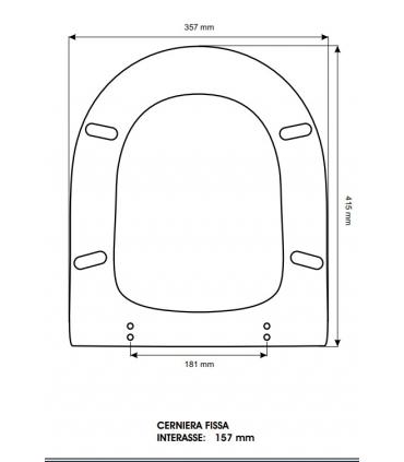 Sedile Colbam con cerniere cromo Pozzi Ginori Atena 361148.