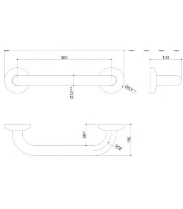 Maniglione di sicurezza lineare Paint Ponte Giulio 35 cm