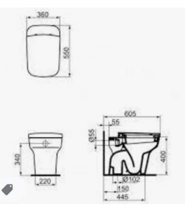 IDEAL STANDARD Floor standing toilet back to wall collection Tesi Design