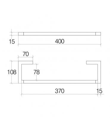 Lineabeta towel holder Grela series art.51705 in stainless steel 40 cm