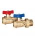 Couple of sphere valves with joint for thermometer, Caleffi 391