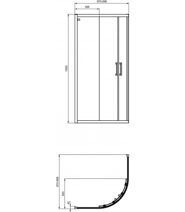 Box doccia curvo Ideal Standard Connect 2