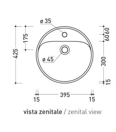 Lavabo da appoggio, Flaminia,  serie twin ceramica bianco.