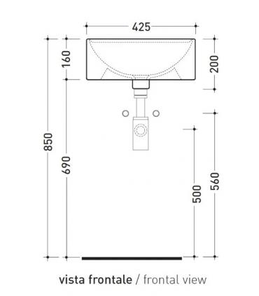 Vasque à poser monotrou Flaminia Twin