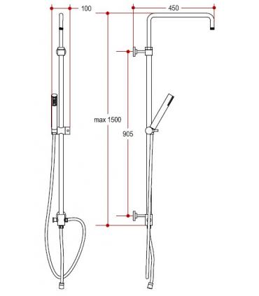 Shower column, Lineabeta, collection Linea shower, model 54180, chromed brass