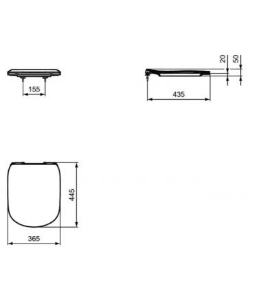 Ideal Standard abattant    slim a' fermeture ralenti collection Tesi