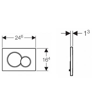 Flush plate with 2 buttons, Geberit Sigma01