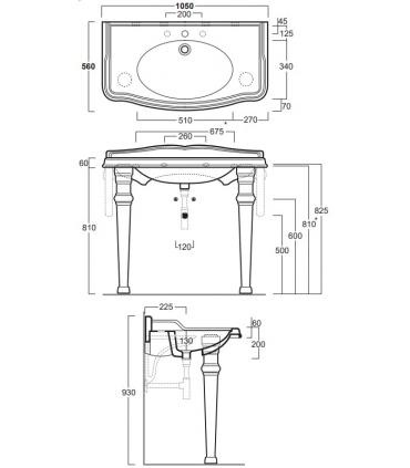 Lavabo consolle, Simas collection Arcade