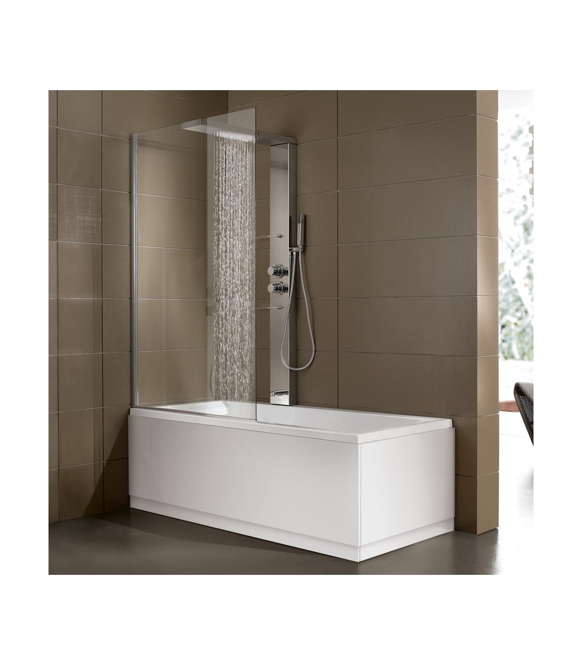 Baignoire gauche avec box Era blanc avec colonne douche