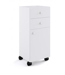 Lateral cabinet, Lineabeta, collection Runner, model 5431, with drawers and single door, on wheels, made of steel