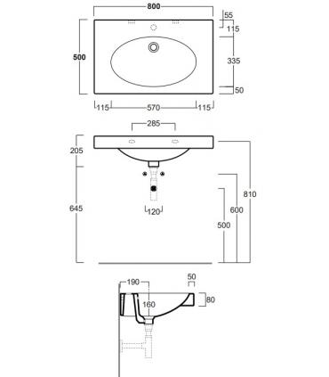 Simas Spazio Lft44 Console Sink 80
