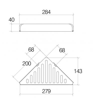 Linebeta shower grate, Filo series art.50034, stainless steel
