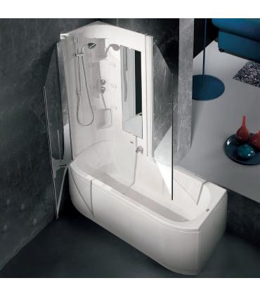 Baignoire droit avec box Duo blanc avec idrodouche