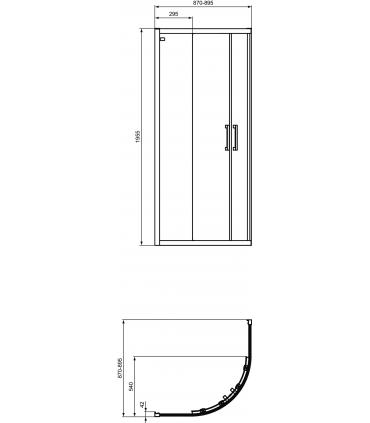 Ideal Standard Connect 4 curved shower enclosure