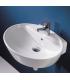 Washbasin oval wall hung Sanitana collection soft white ceramic.