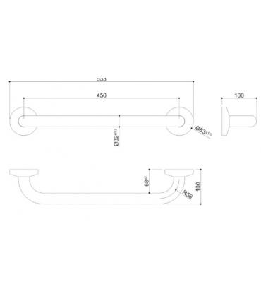 Maniglione di sicurezza lineare Paint Ponte Giulio 55 cm