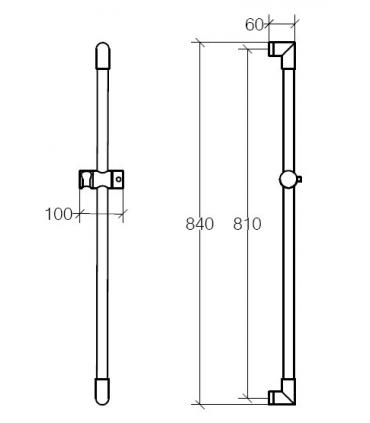 Asta Saliscendi, Lineabeta, Serie  Linea Doccia, Modello 54174, ottone