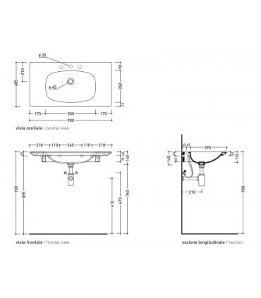 Nudaflat Ceramic Flaminia Console Washbasin