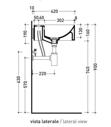 Lavabo sospeso a parete tondo Ceramica Flaminia Twin TW42S