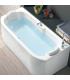 Baignoire droite delo blanc buses chrome avec cadre