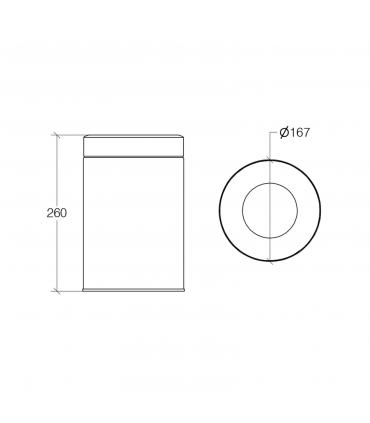 Pattumiera, Lineabeta, Serie Basket, Modello 5354, inox/lucido