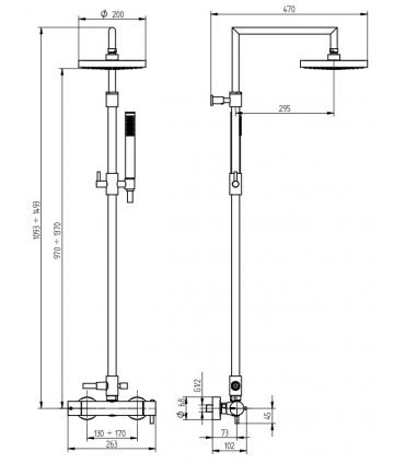 Shower column with Bellosta hand shower art. 8811 / 5A