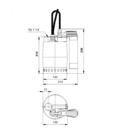 Pompe submersible Grundfos Unilift KP avec flotteur 012H1400