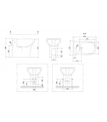 Bidet au sol pour handicapés Ponte Giulio Rossari B42CIC02