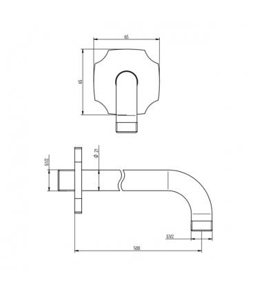 Shower arm 35cm Bellosta CLASSIC 01-104048, chrome