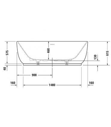 Baignoire centre de la chambre  Duravit Luv 180x85 blanc opaque