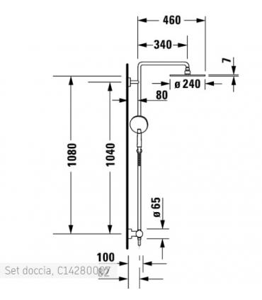 Shower column with mechanical mixer, Duravit C.1