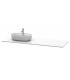 Top consolle for washbasin  asymmetrical left, Duravit Luv in recomposed quartz