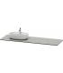 Top consolle for washbasin  asymmetrical left, Duravit Luv in recomposed quartz