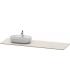 Top consolle for washbasin  asymmetrical left, Duravit Luv in recomposed quartz