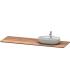 Top consolle for washbasin  asymmetrical right, Duravit Luv in wood  massello
