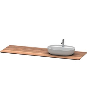 Top consolle for washbasin  asymmetrical right, Duravit Luv in wood  massello