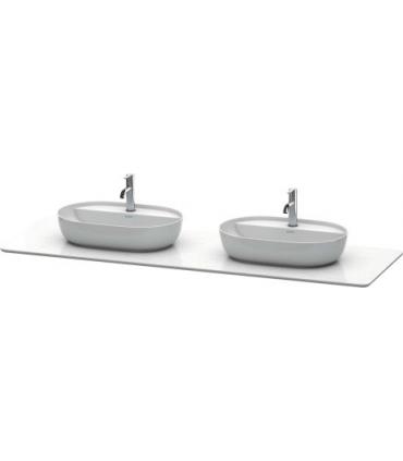 Top consolle per due lavabi, Duravit Luv in recomposed quartz