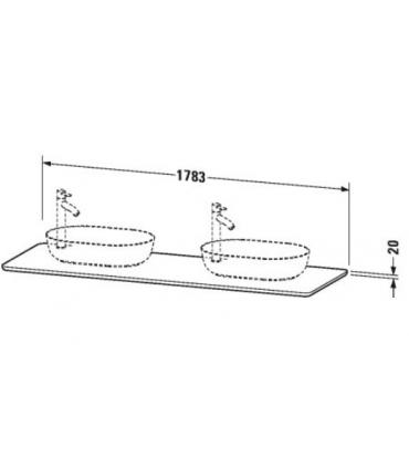 Top consolle pour deux lavabi, Duravit Luv in quarzo ricomposto