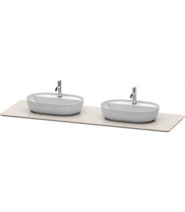 Top consolle per due lavabi, Duravit Luv in recomposed quartz