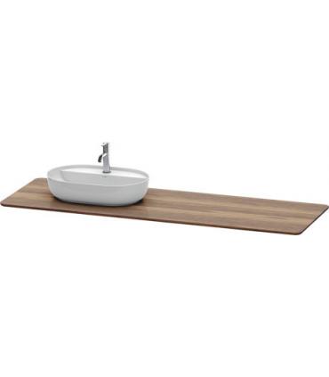 Top consolle for washbasin  asymmetrical left, Duravit Luv in wood  massello