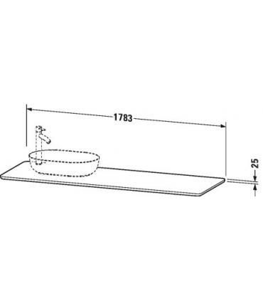 Top consolle for washbasin  asymmetrical left, Duravit Luv in wood  massello